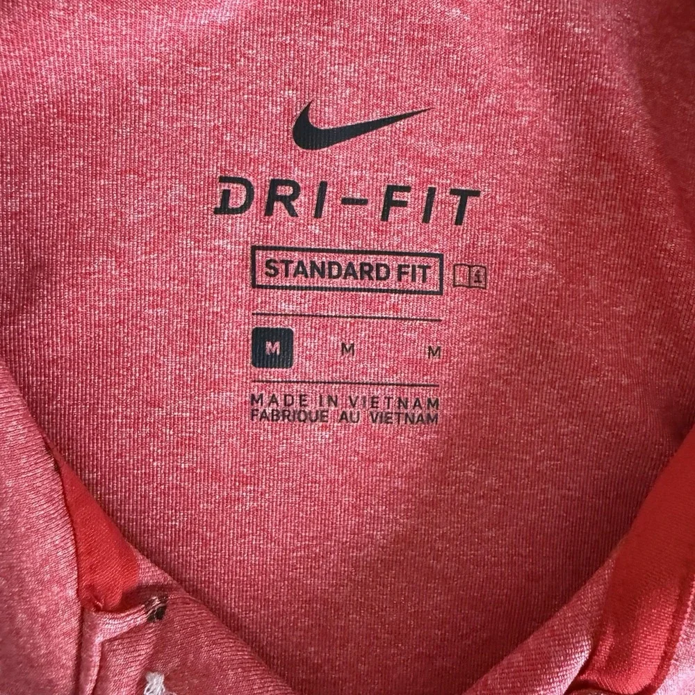 Nike Men's Medium Red Standard Fit Floral Short Sleeve‎ Golf Polo Collared Shirt - Picture 5 of 8